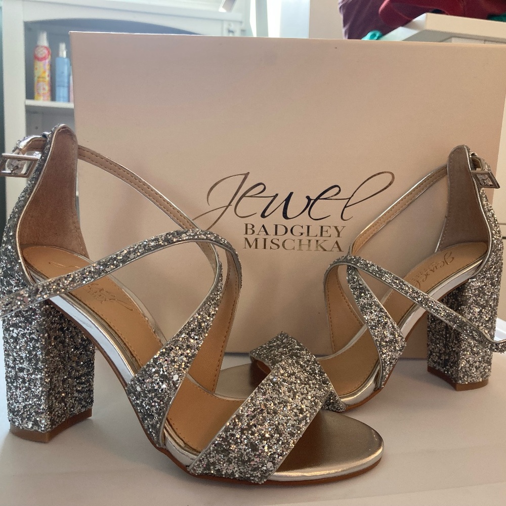 Sparkly Block Heel - Jewel Badgley Mischka - Size 5.5